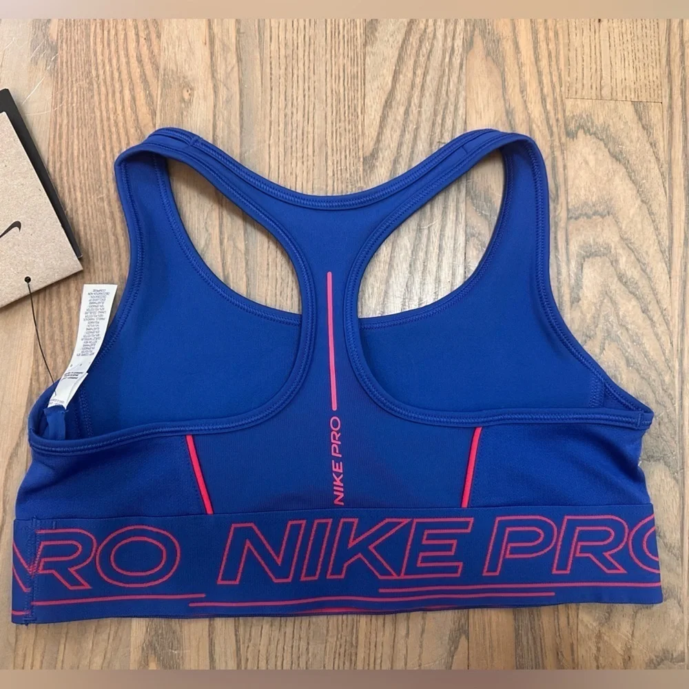 Nike Pro Dri-Fit Swoosh Blue and Pink Athletic Top